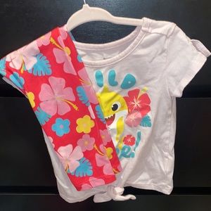 Baby shark top and bottom set